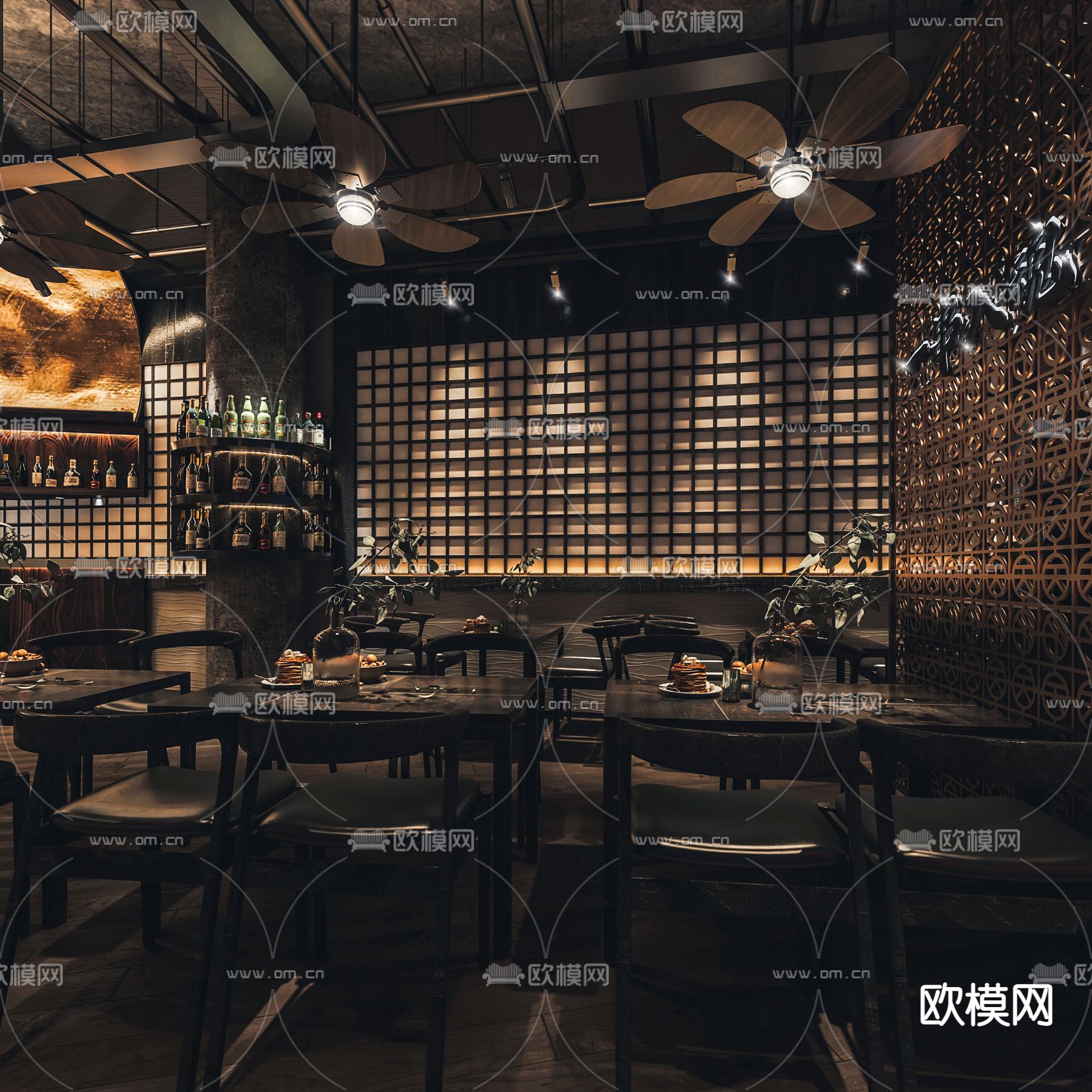 日式料理店3d模型