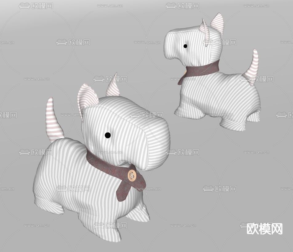 现代狗狗凳子su模型下载（渲染图2）