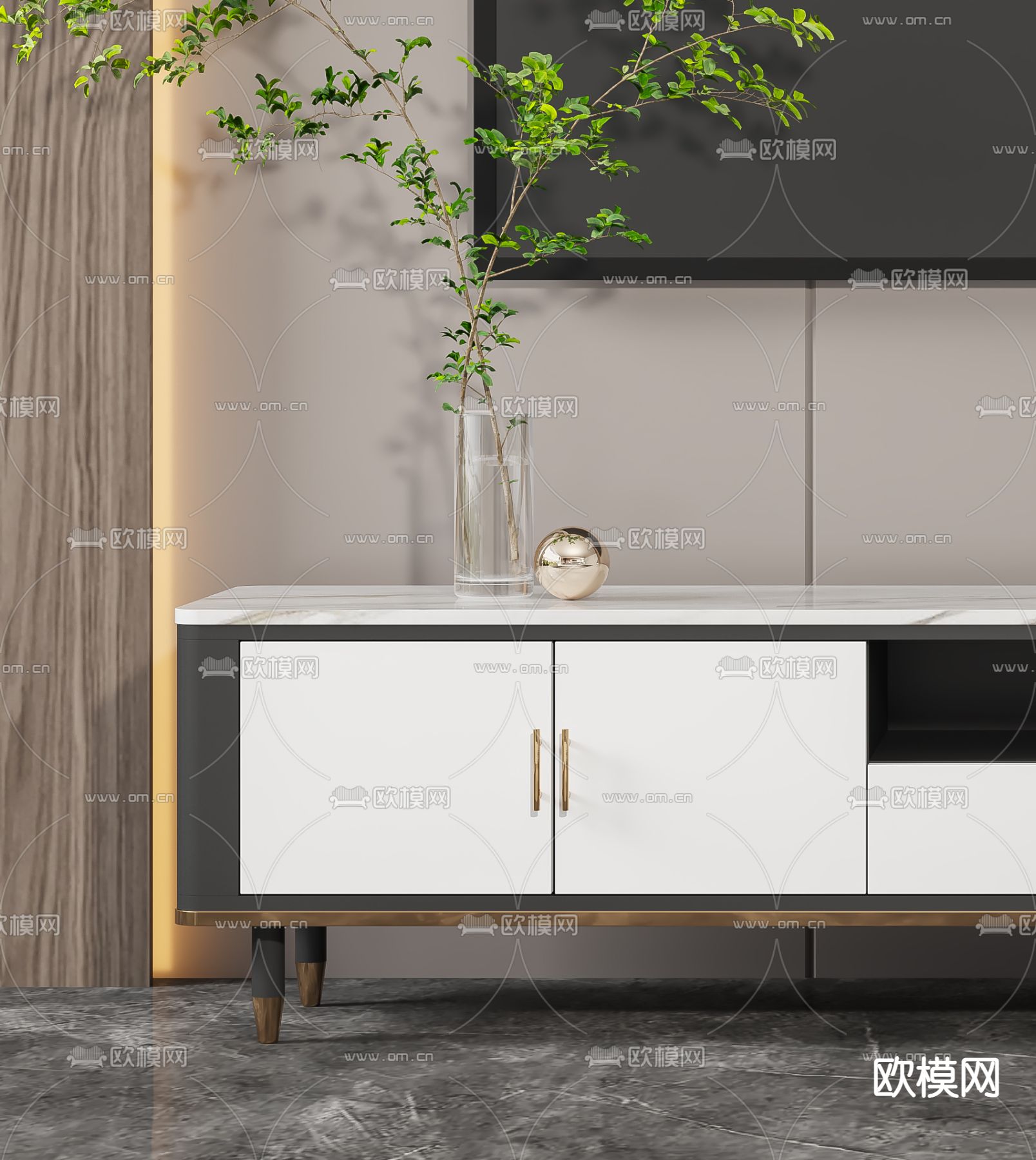 现代电视柜3d模型