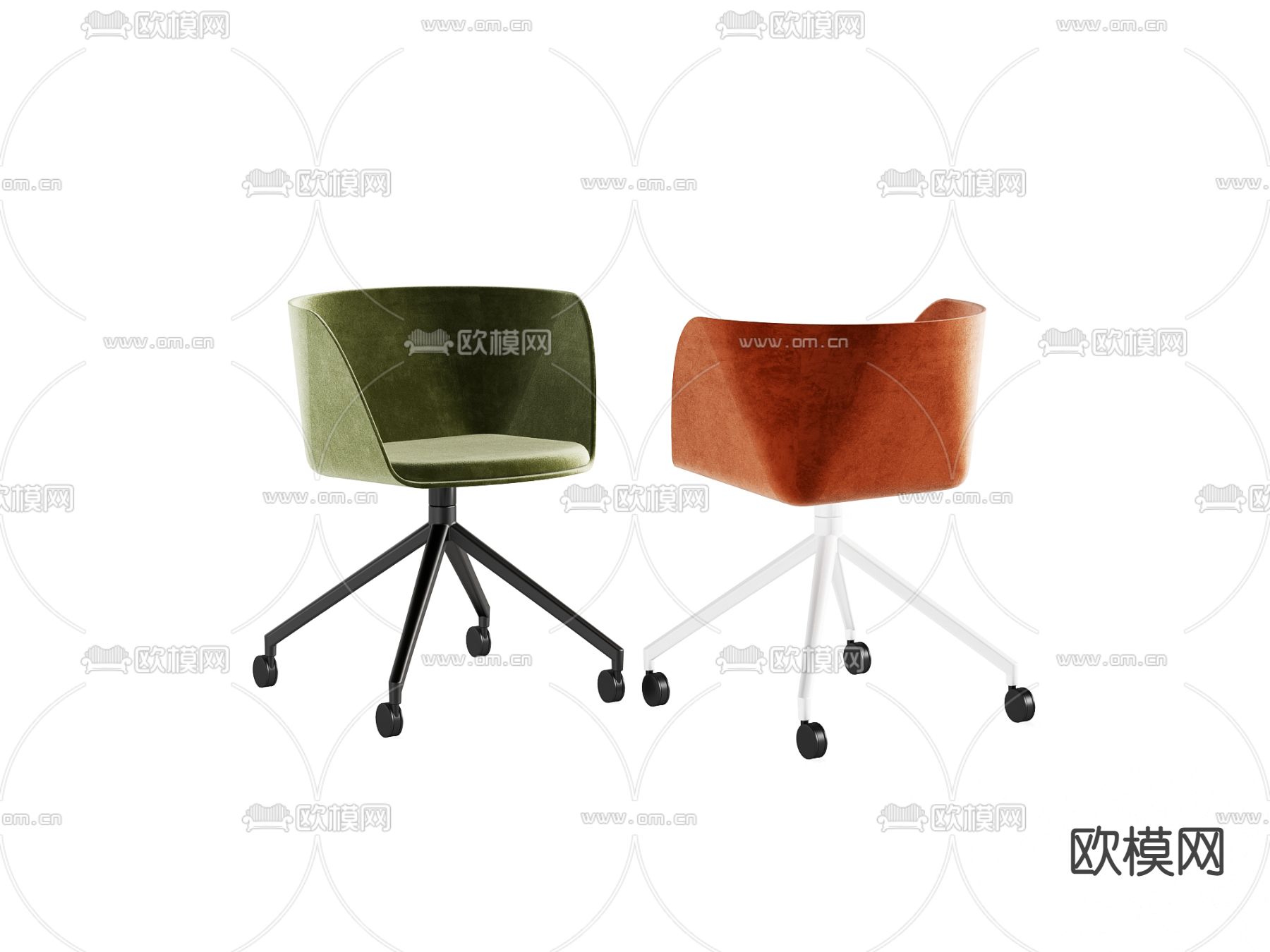 现代布艺办公椅3d模型下载