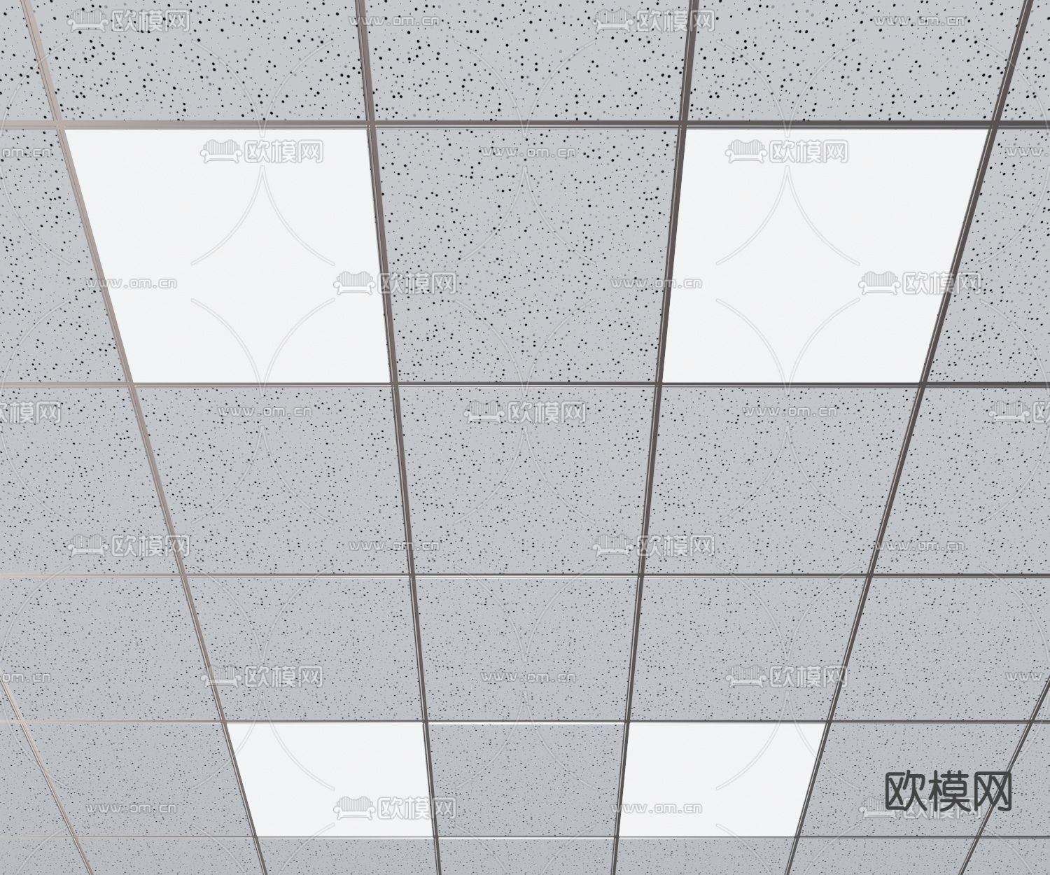 现代铝扣板矿棉板吊顶3d模型