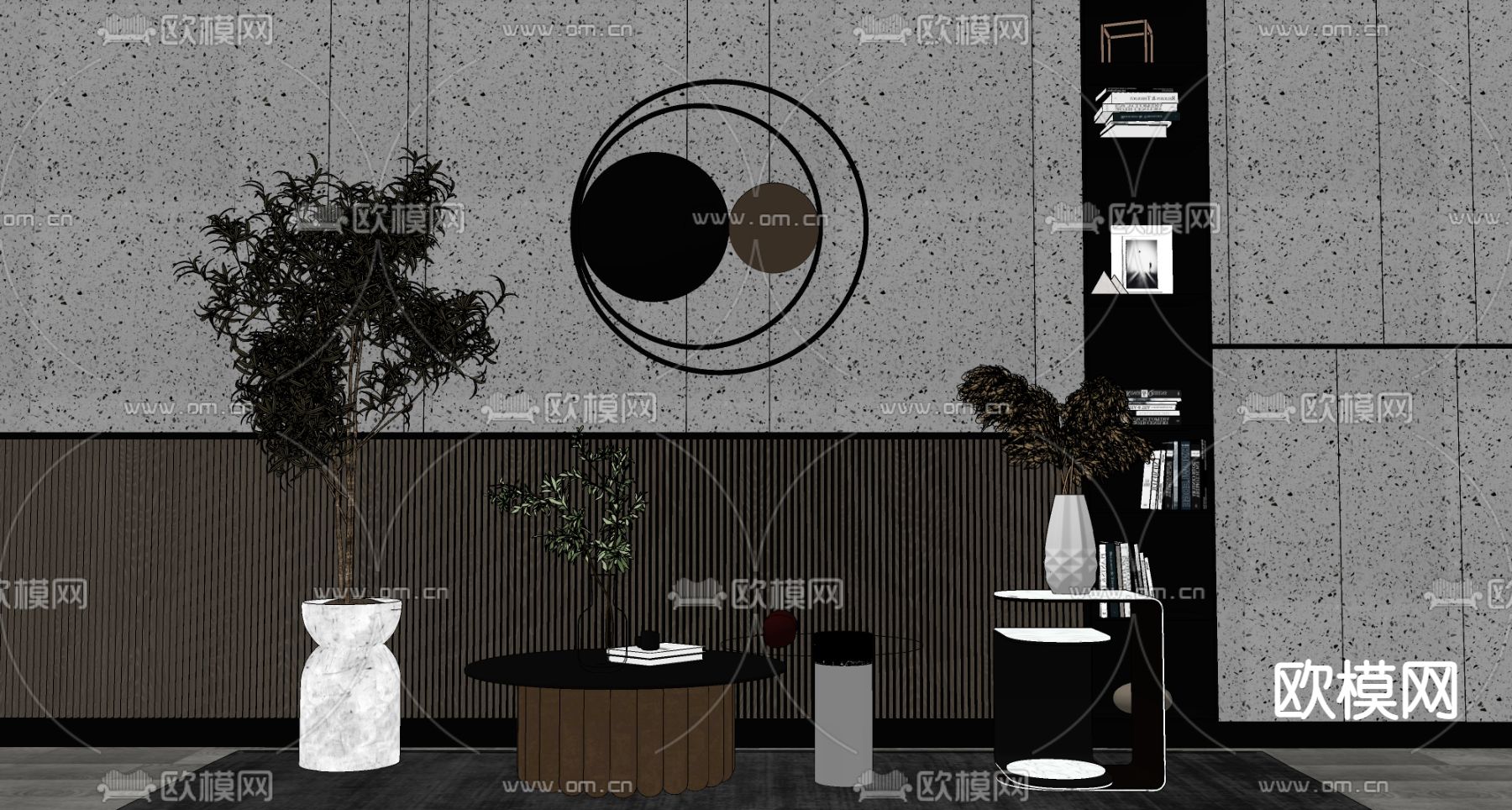 现代轻奢茶几su模型下载（渲染图2）