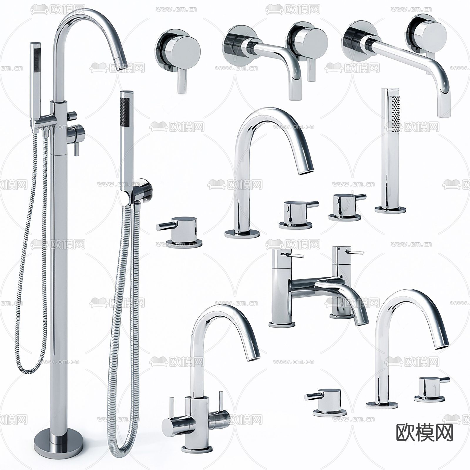 现代水龙头su模型