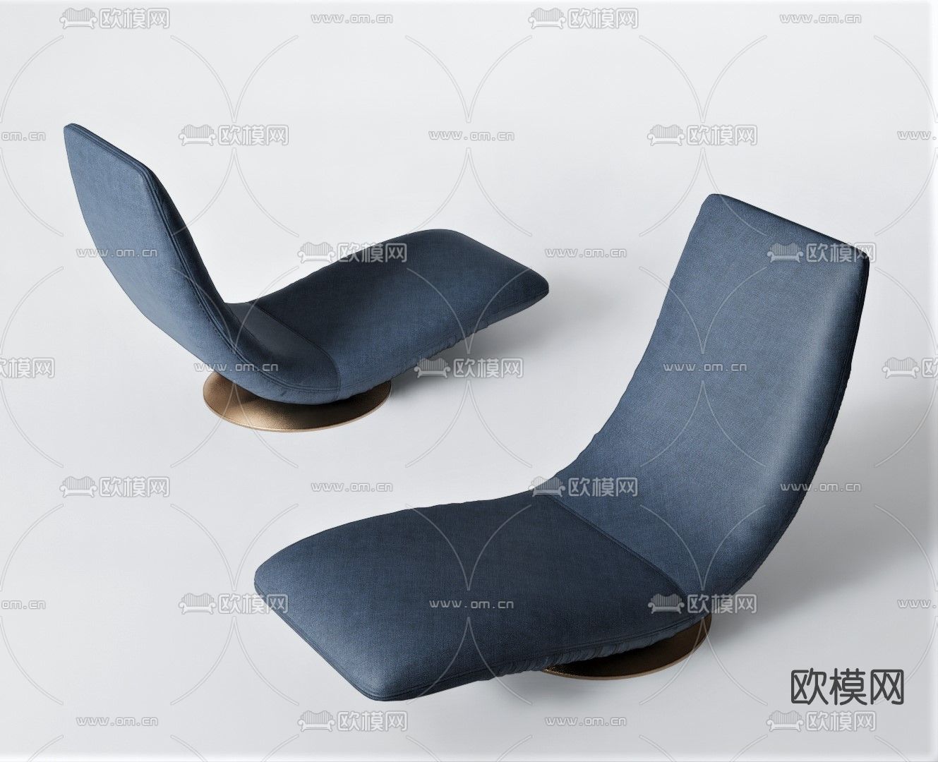 现代布艺躺椅su模型下载（渲染图1）