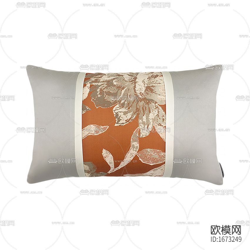 新中式古典禅意橘色提花抱枕下载