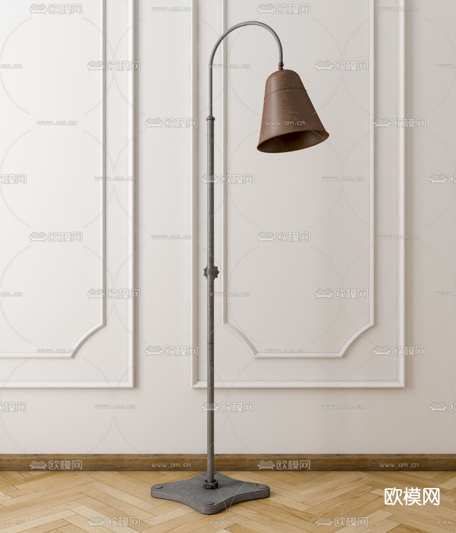 工业风落地灯免费3d模型下载