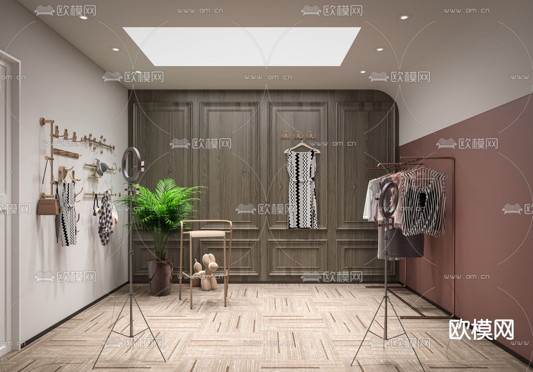 现代服装直播间3d模型