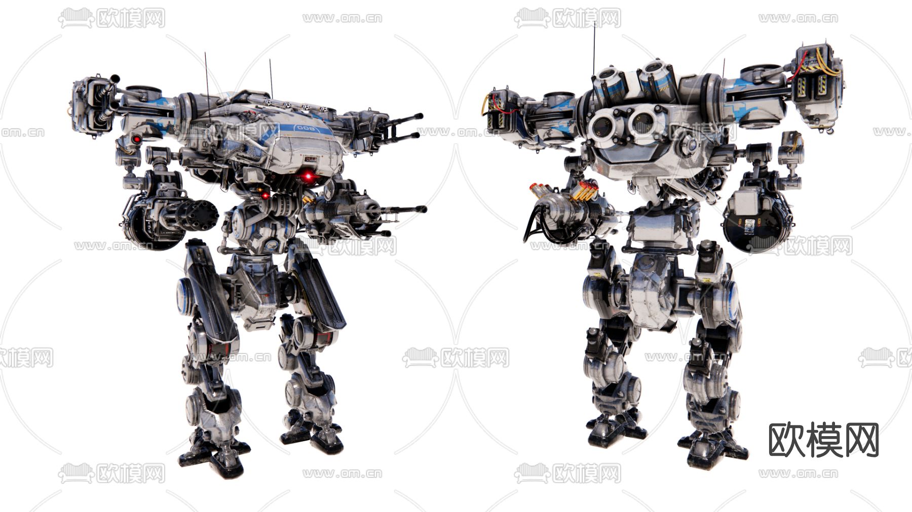 现代机械战甲su模型下载（渲染图1）