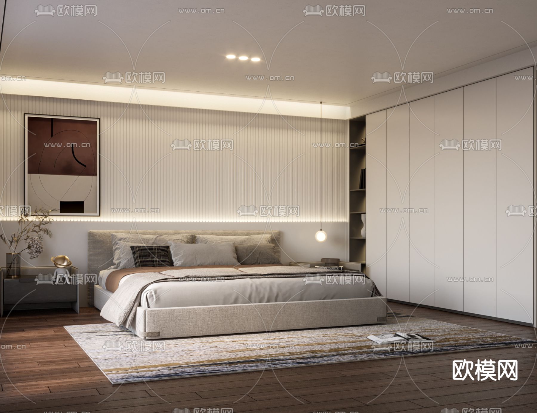 现代轻奢卧室免费3d模型