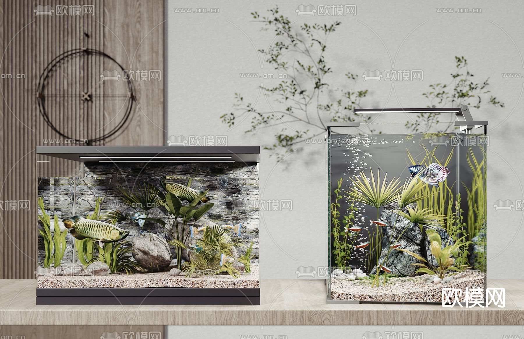 现代鱼缸3d模型