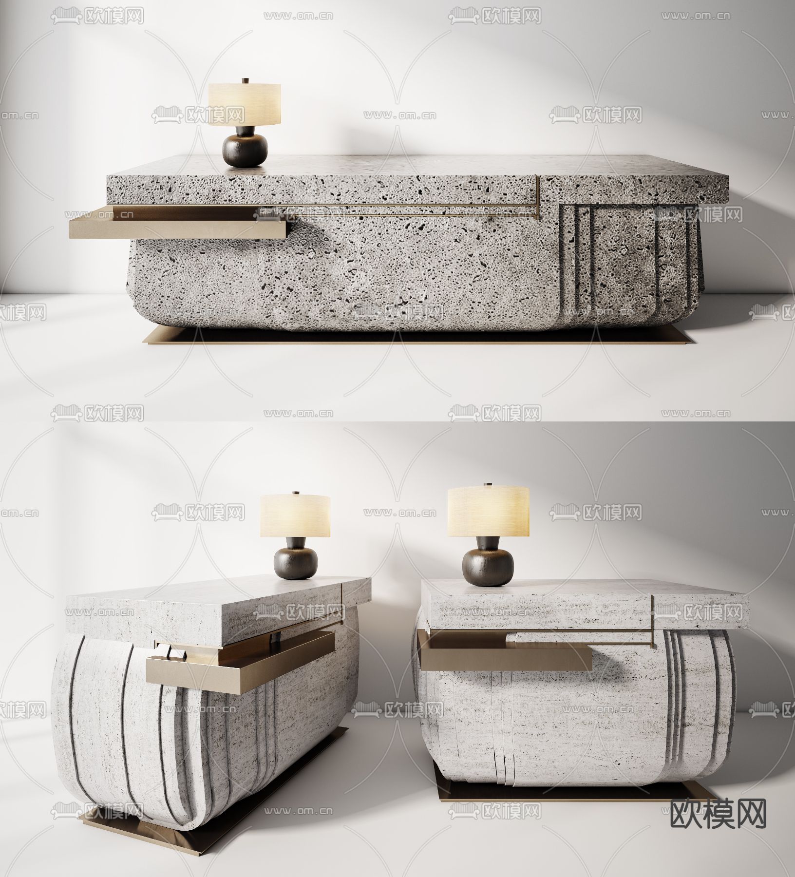 现代大理石前台3d模型下载