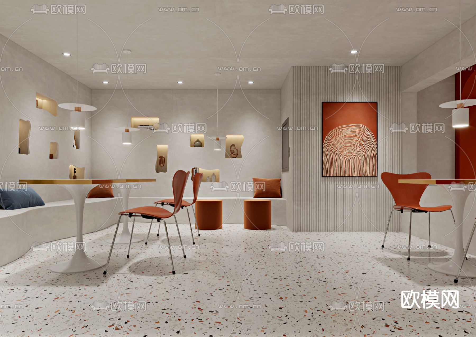 侘寂风麻辣烫火锅店3d模型下载（渲染图7）