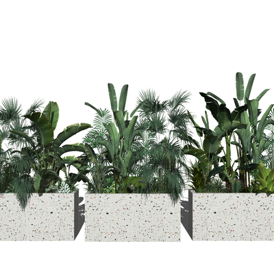  现代花坛园艺小品su模型 