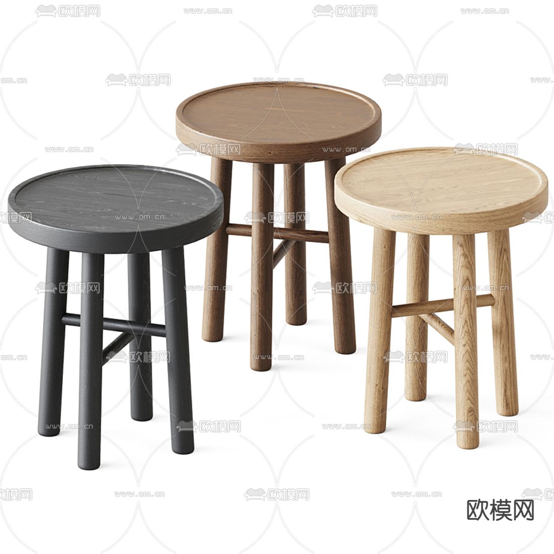 北欧凳子圆凳3d模型