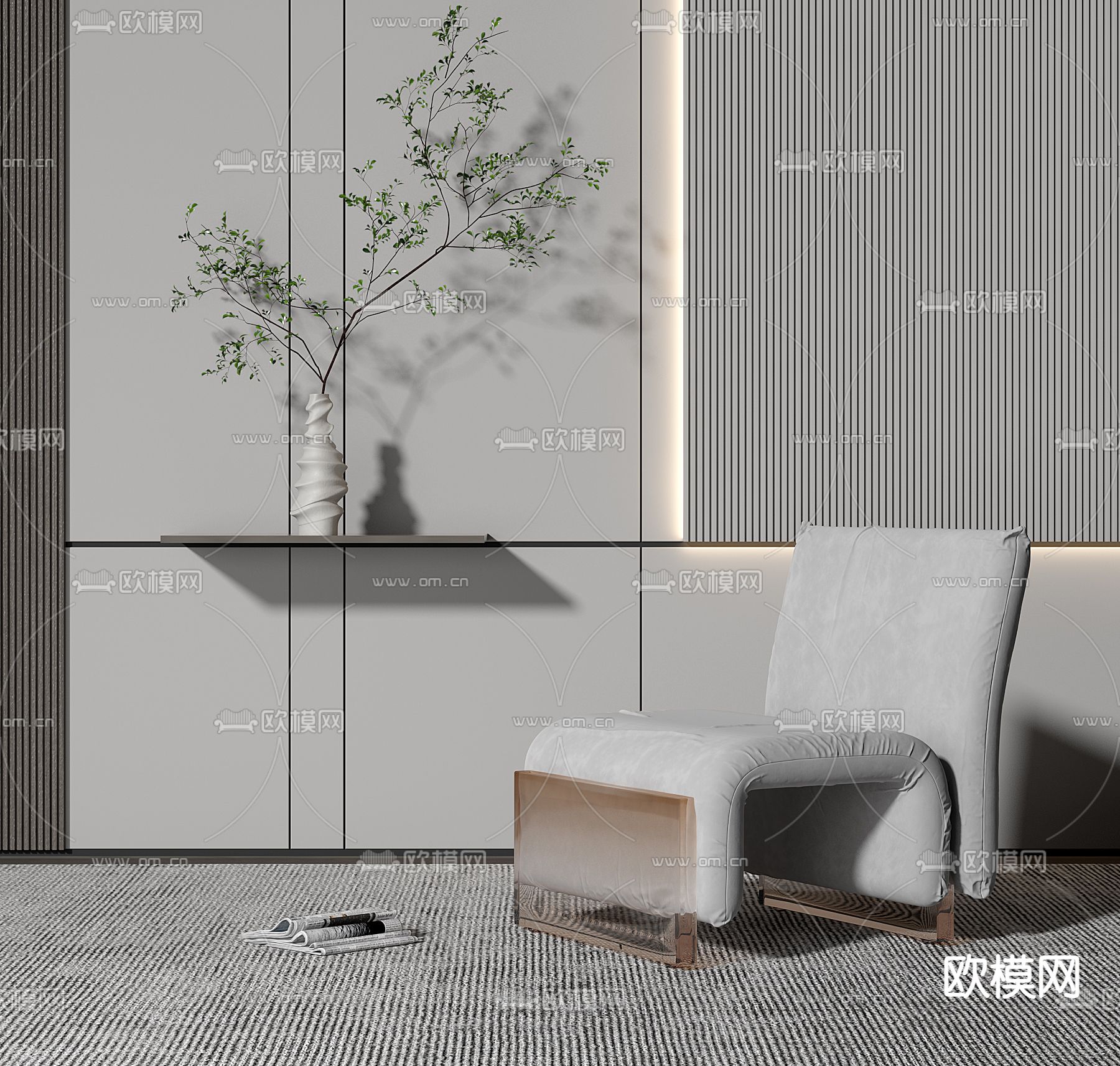 现代单人沙发3d模型