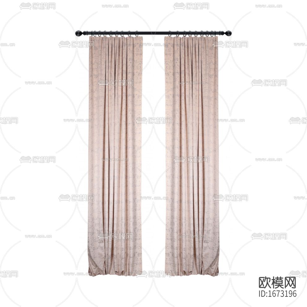 现代简约灰粉色布艺遮光窗帘下载