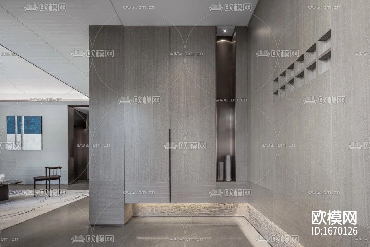 新中式别墅cad施工图下载（渲染图4）