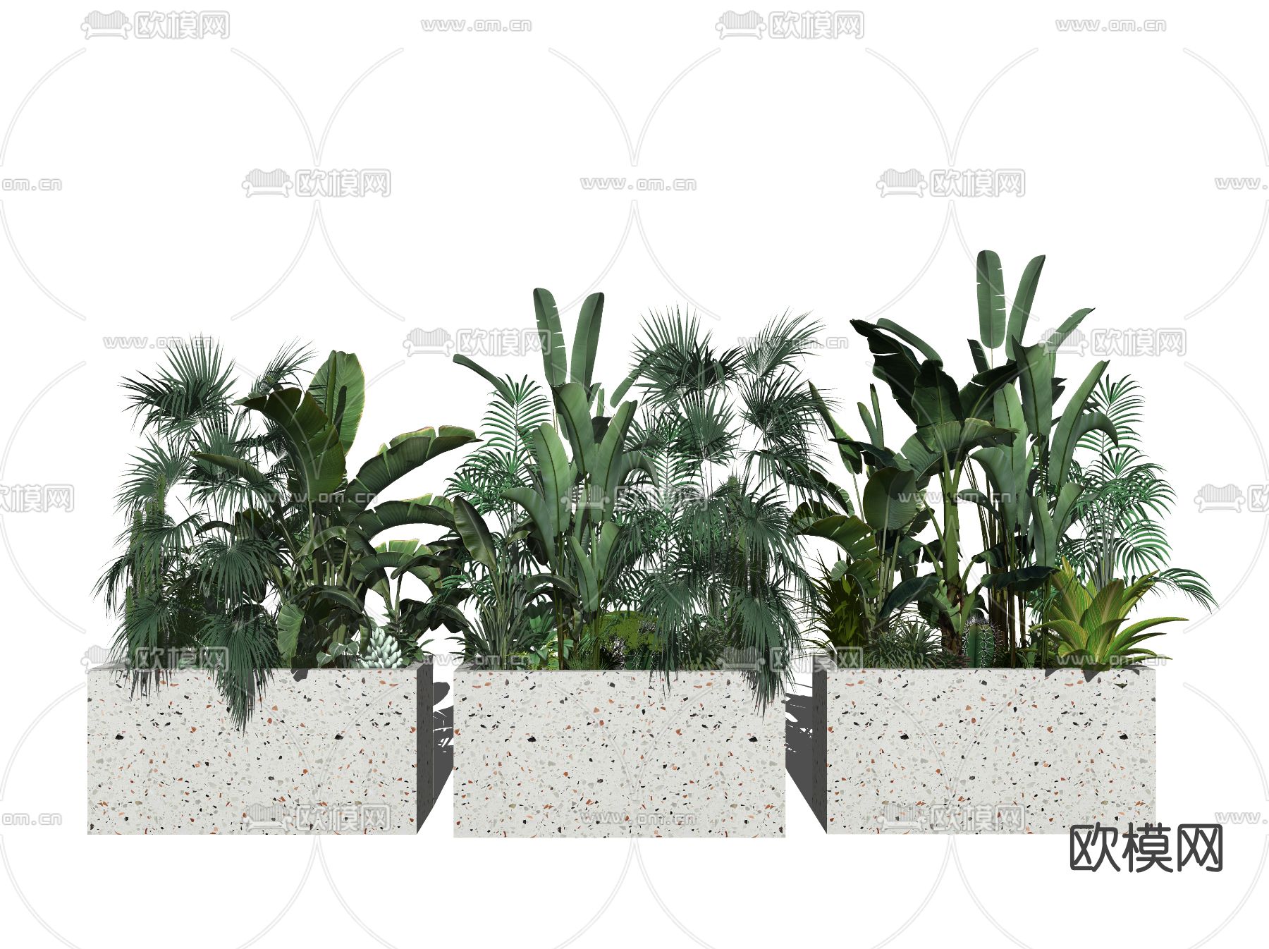 现代花坛园艺小品su模型下载