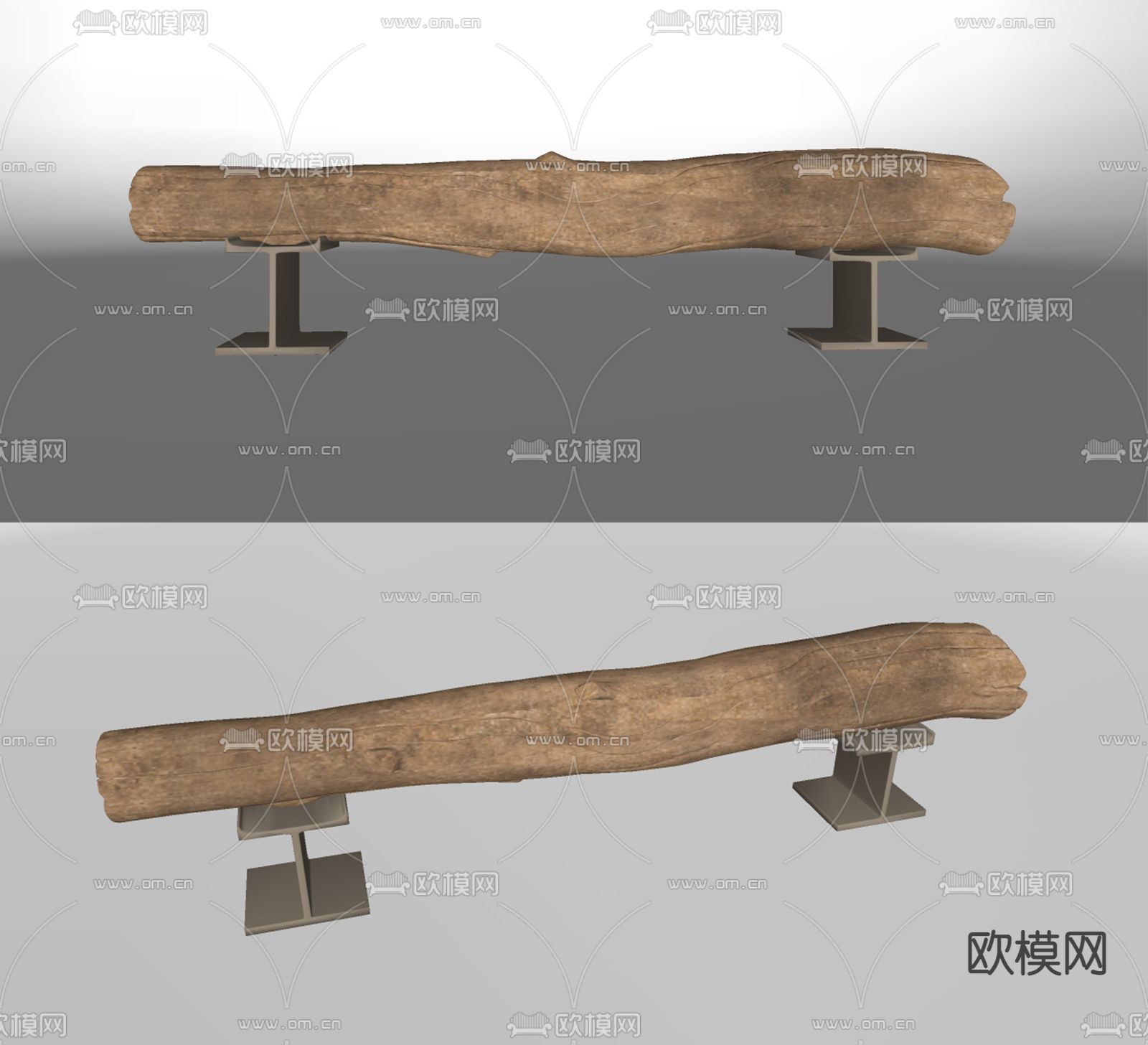 现代长板凳su模型下载（渲染图2）