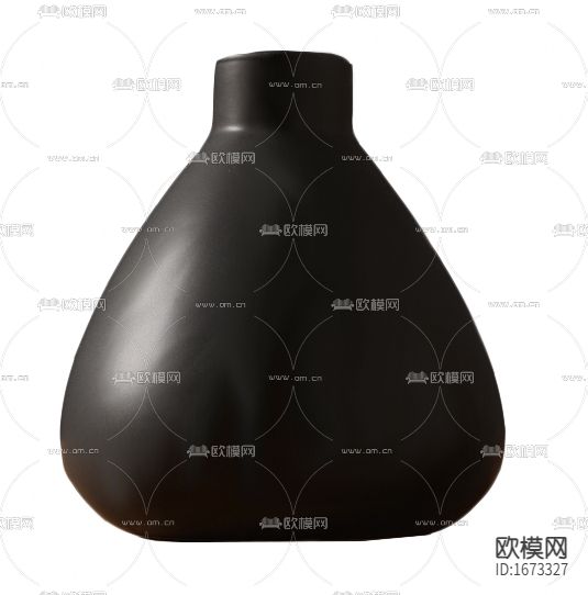 日式简约手工黑釉陶瓷细口花瓶下载