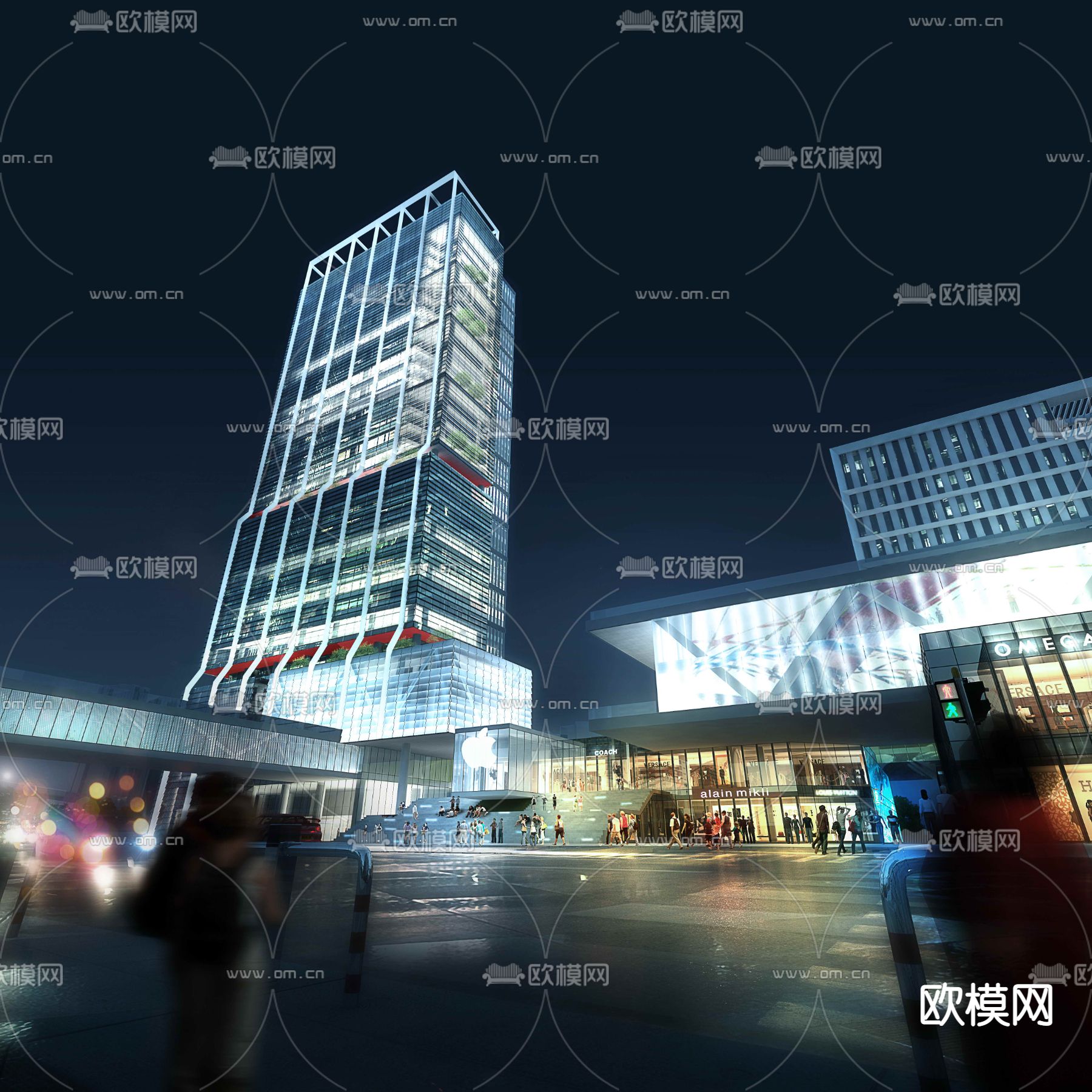 现代办公楼建筑外观3d模型