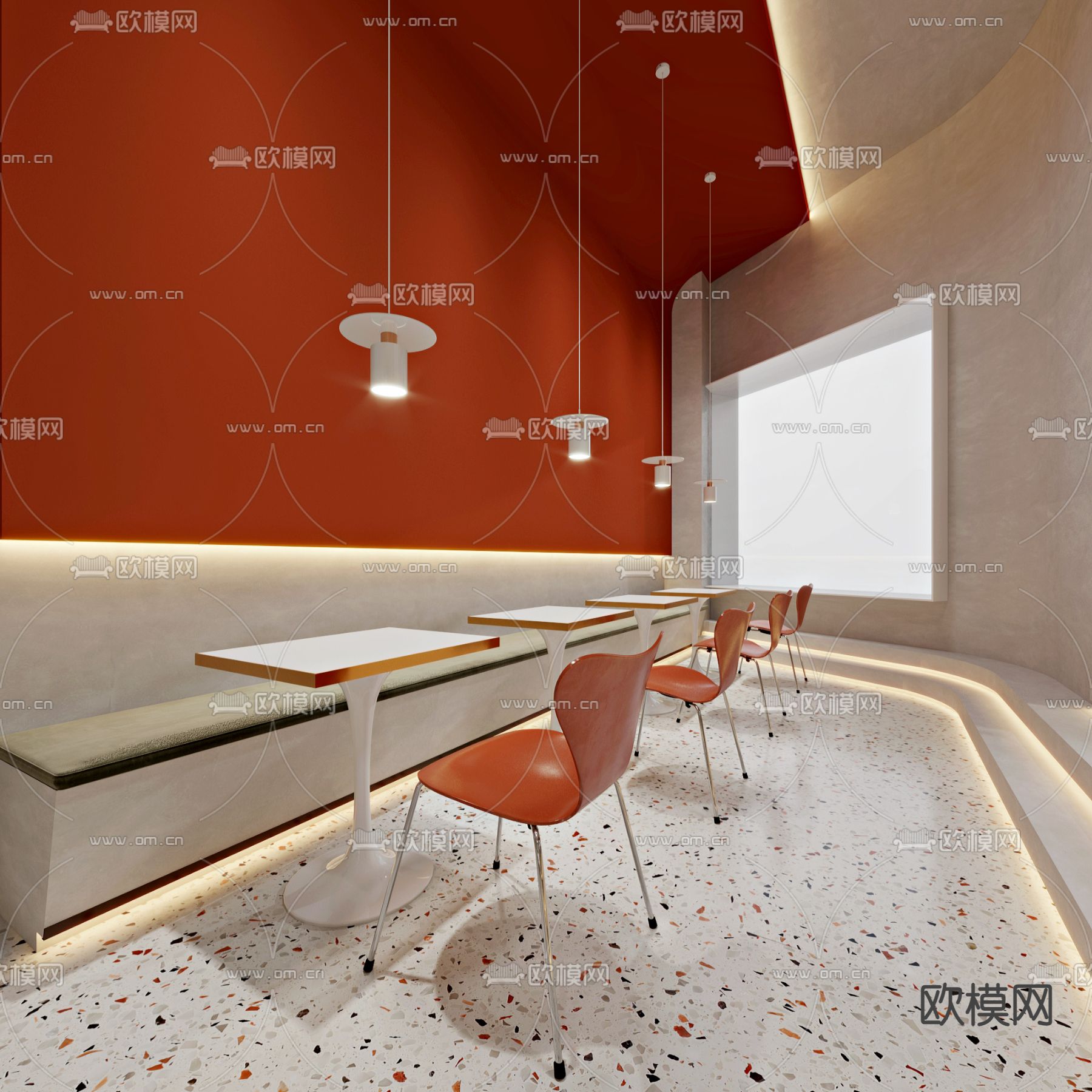 侘寂风麻辣烫火锅店3d模型下载（渲染图3）