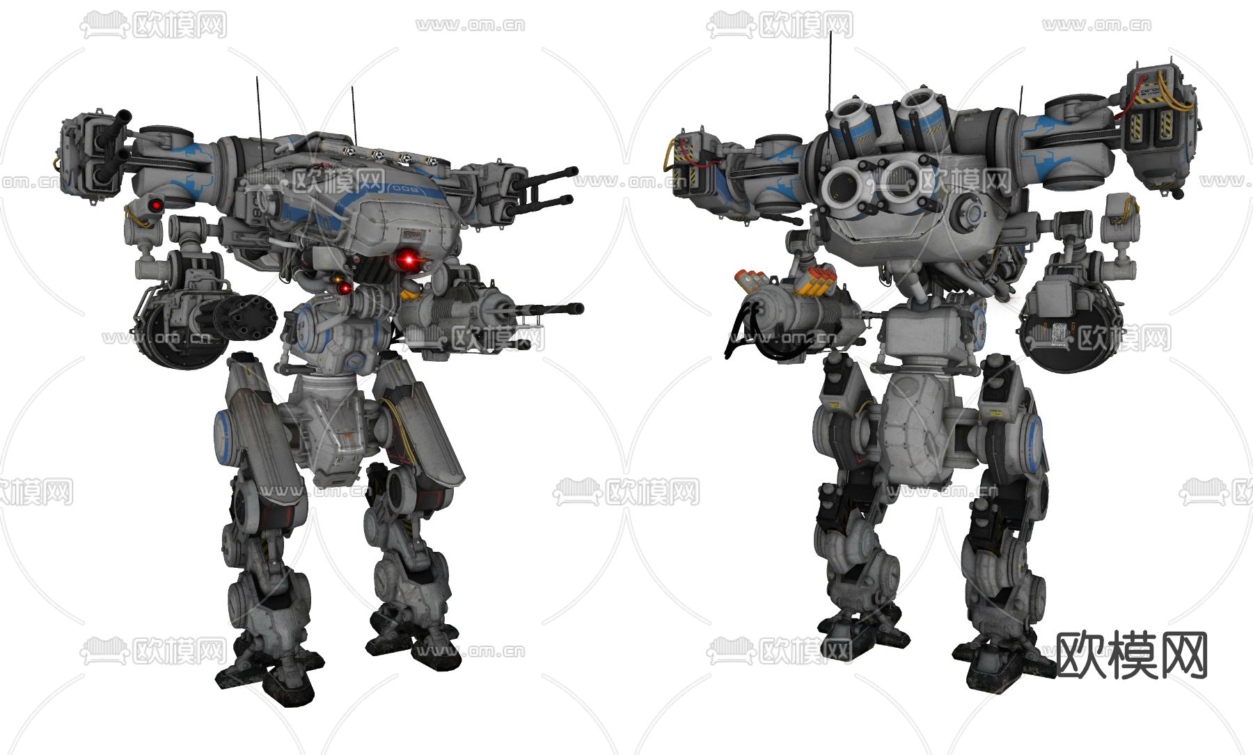 现代机械战甲su模型下载（渲染图2）