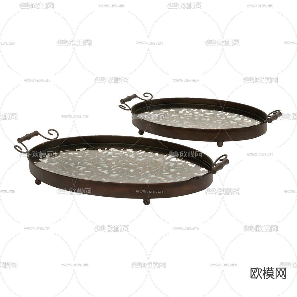 简欧酒瓶托盘免费3d模型