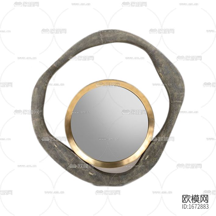 美式轻奢石材不锈钢镜子壁饰下载