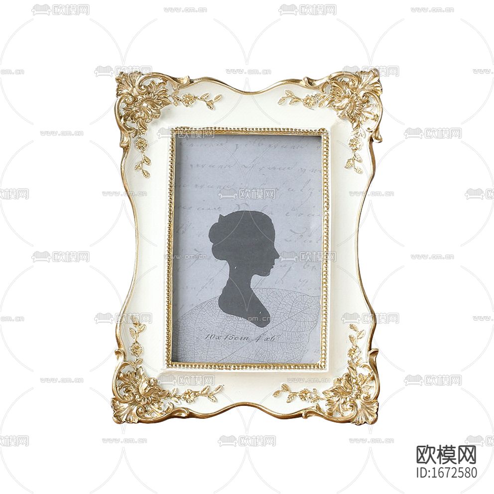 法式轻奢实木描金雕花相框