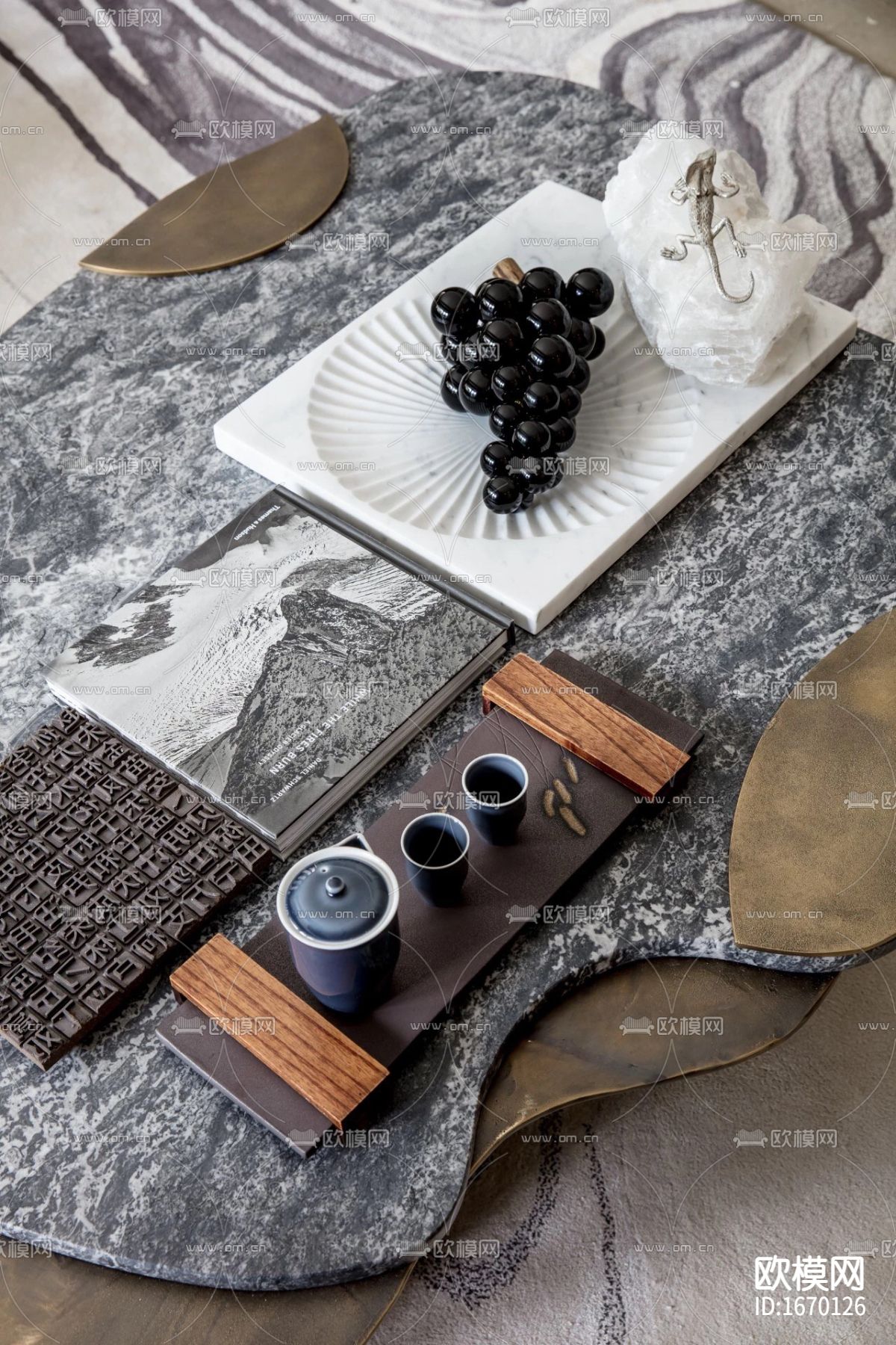 新中式别墅cad施工图下载（渲染图10）