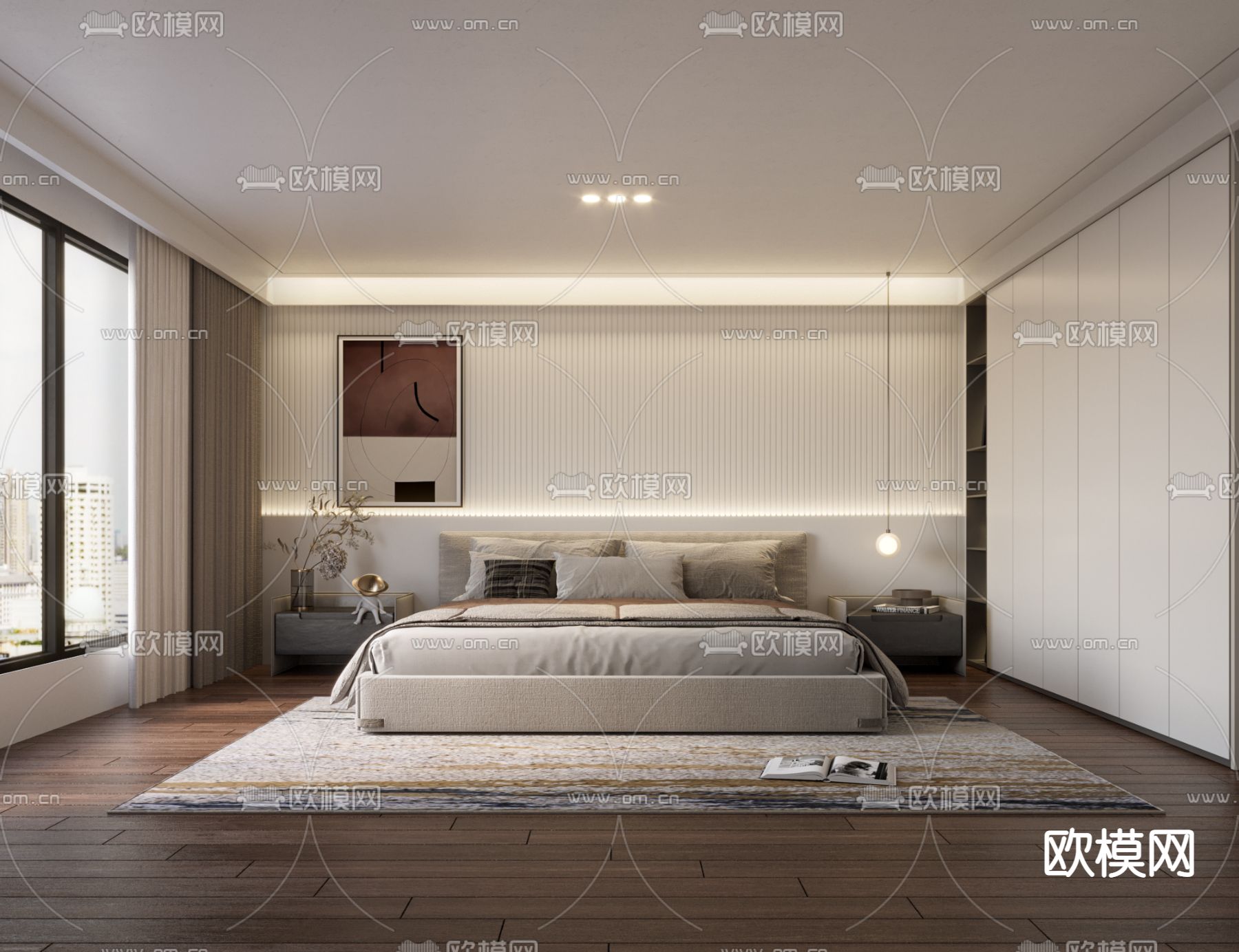 现代轻奢卧室免费3d模型