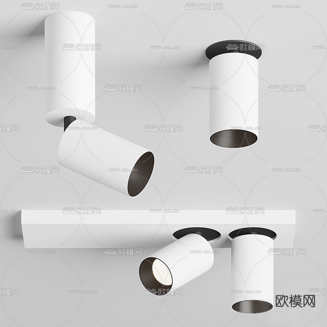 现代筒灯射灯3d模型