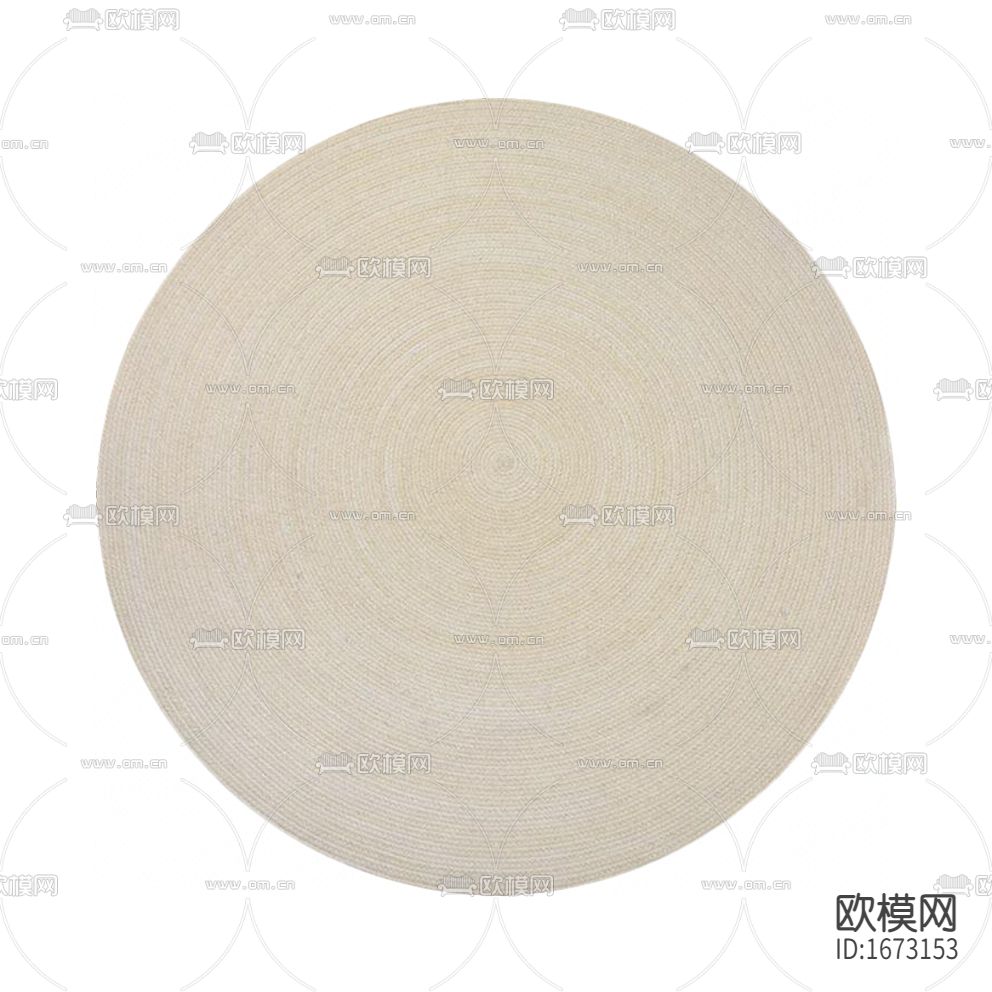 现代简约纯色手工编织圆形地毯下载