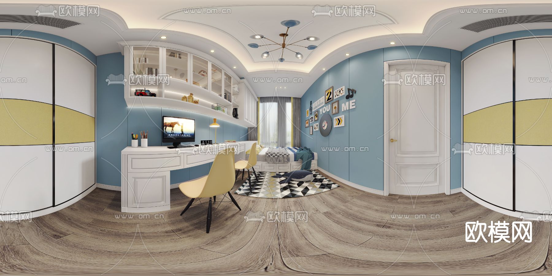 现代榻榻米儿童房vr全景3d模型