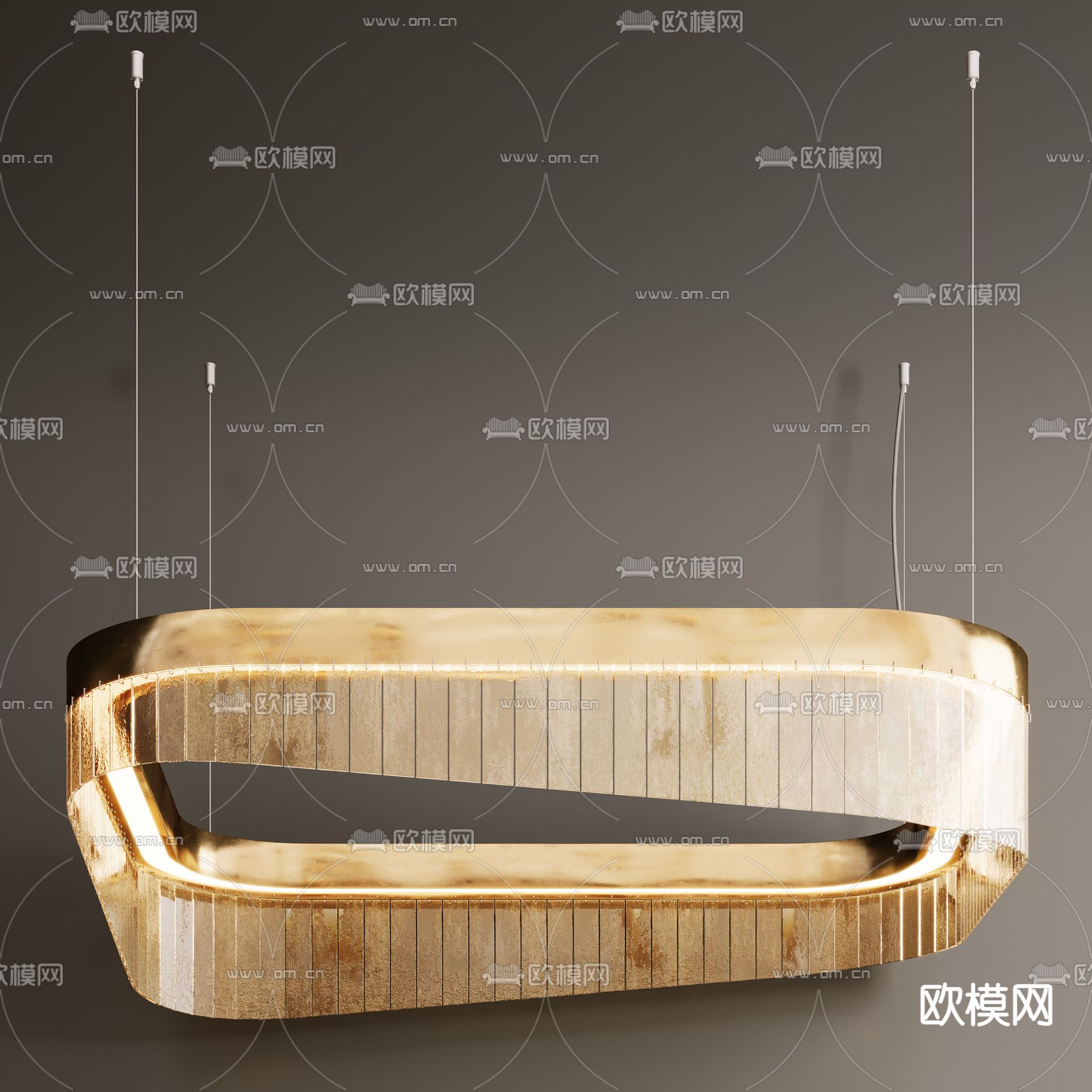 后现代金属吊灯3d模型-Pic-2