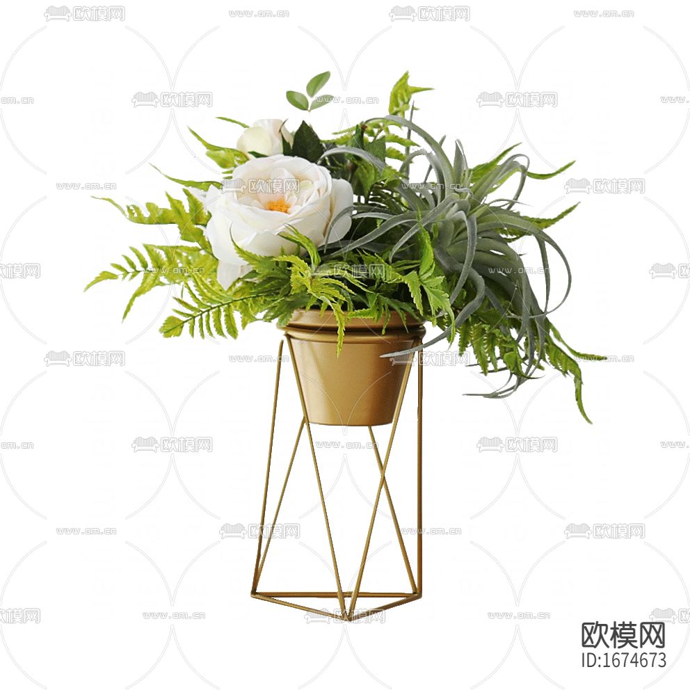 北欧轻奢铁艺花架摆放花艺