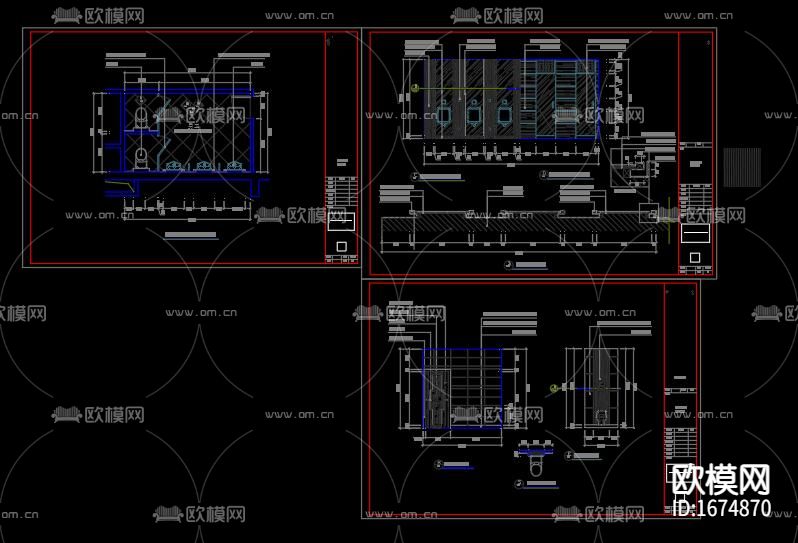新中式餐厅cad施工图下载（渲染图6）