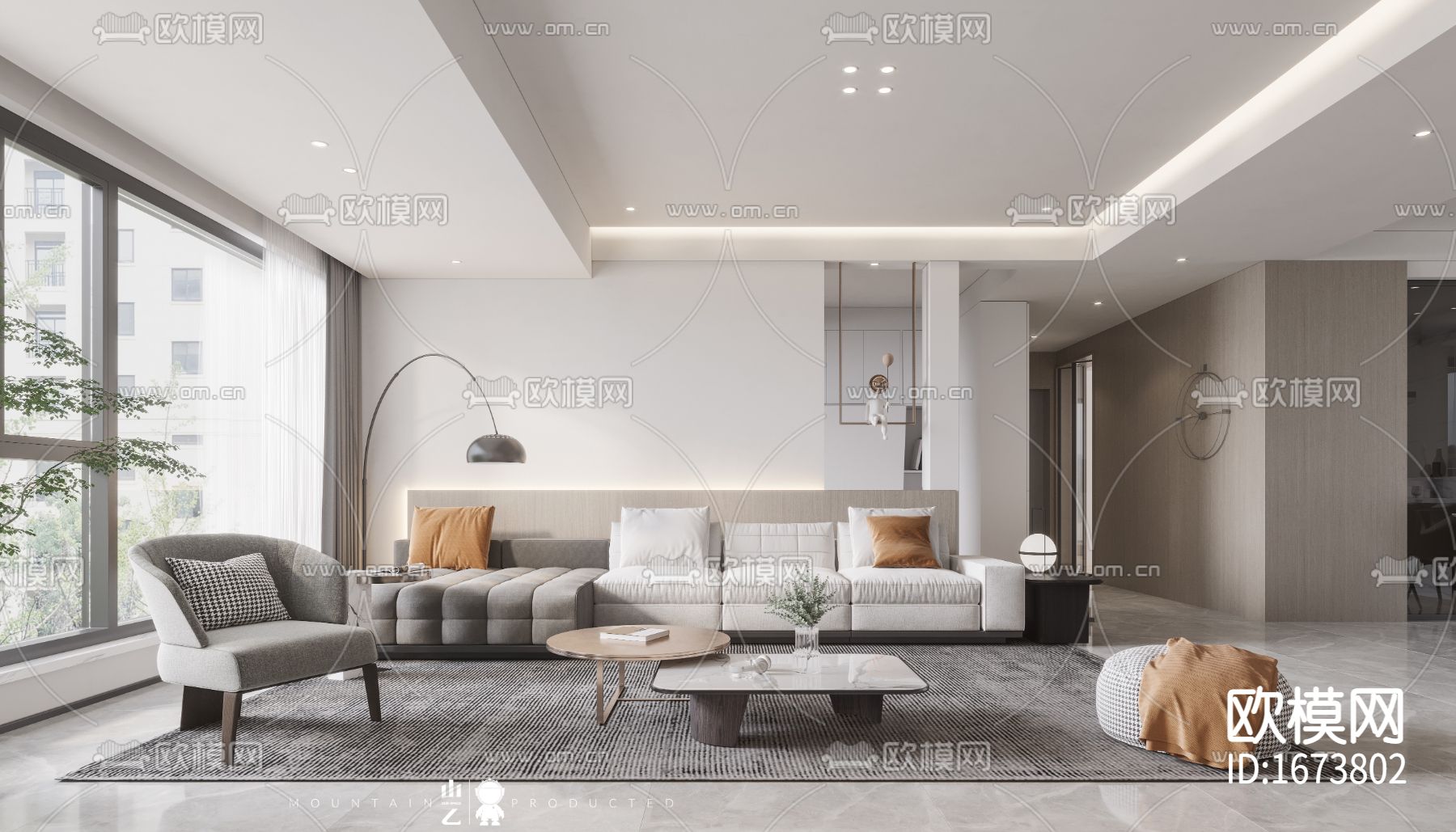 整装住宅cad施工图下载（渲染图1）