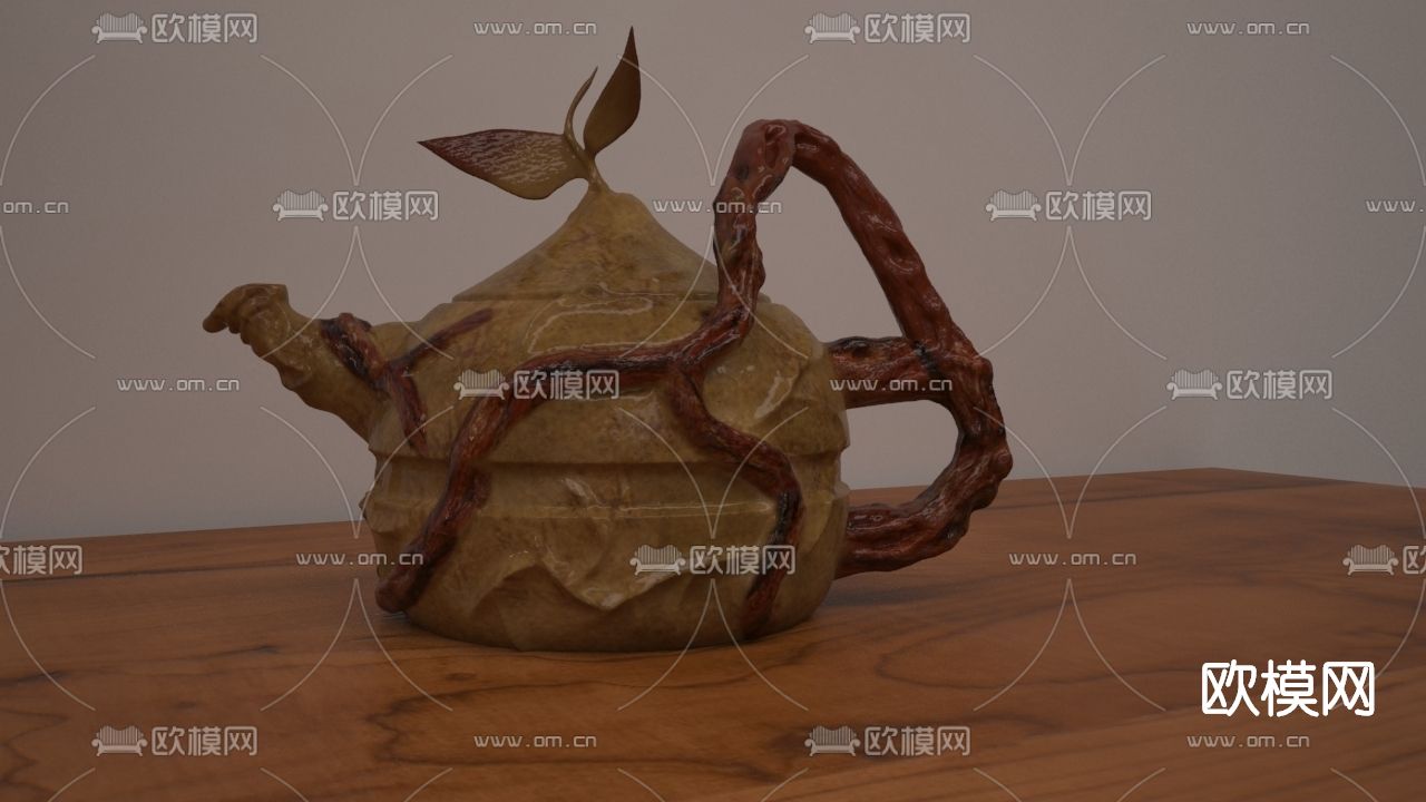 自然风创意茶壶免费3d模型下载