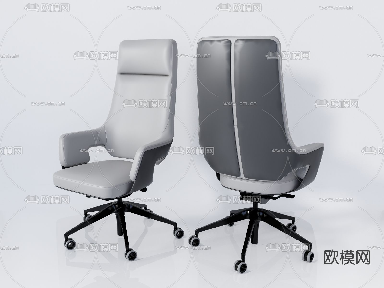 现代班椅办公椅su模型下载（渲染图1）