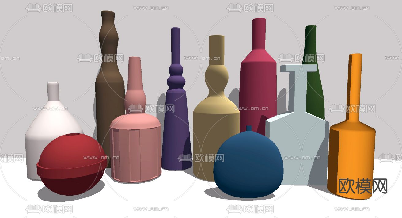 现代陶瓷器皿su模型