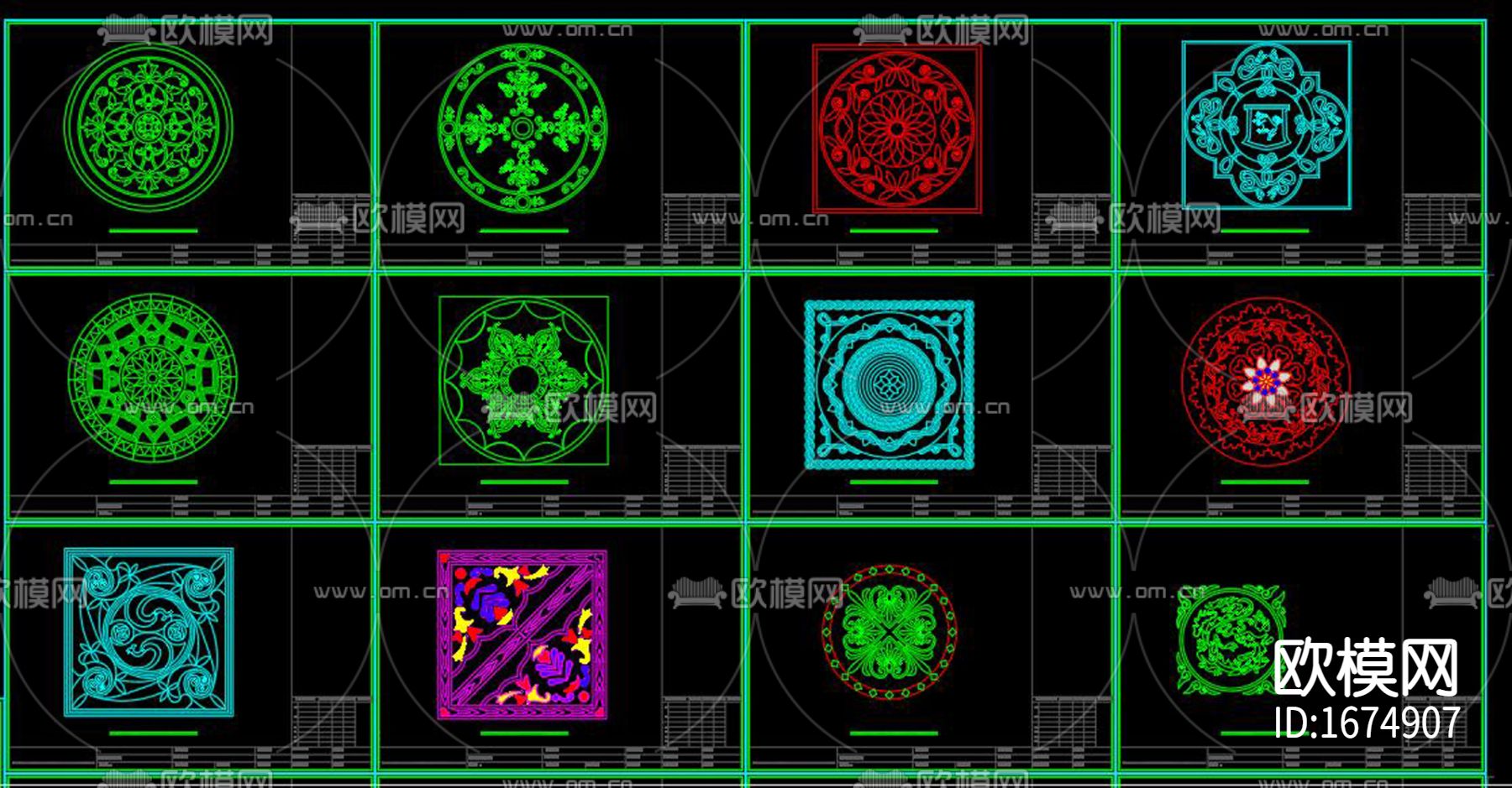 拼花cad图库下载（渲染图4）