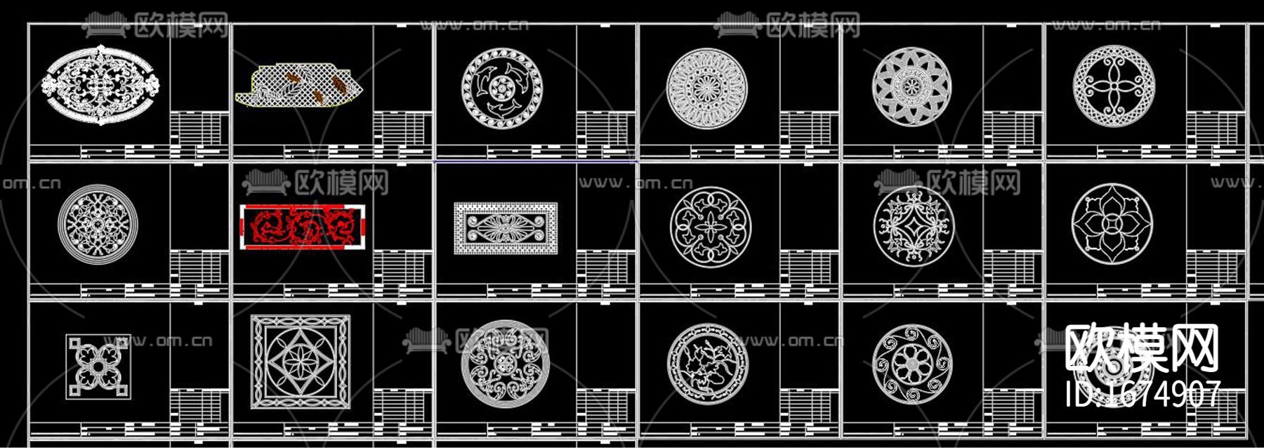 拼花cad图库下载（渲染图5）