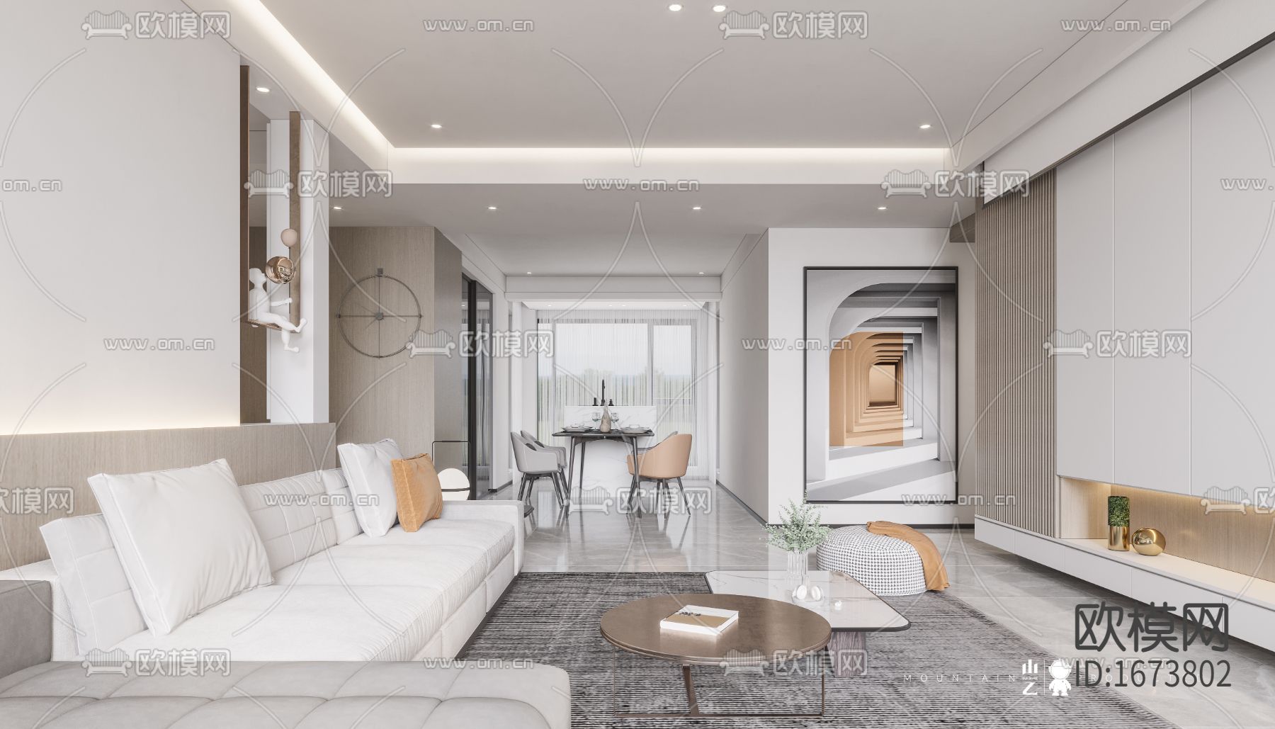 整装住宅cad施工图下载（渲染图4）