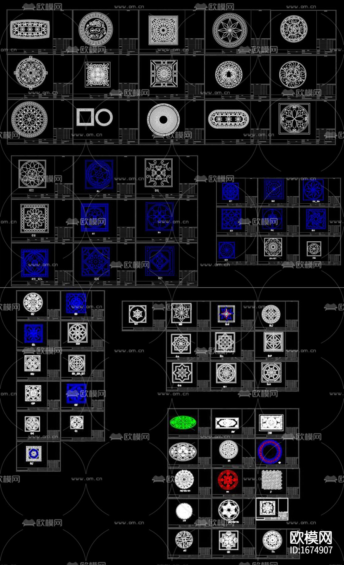 拼花cad图库下载（渲染图6）