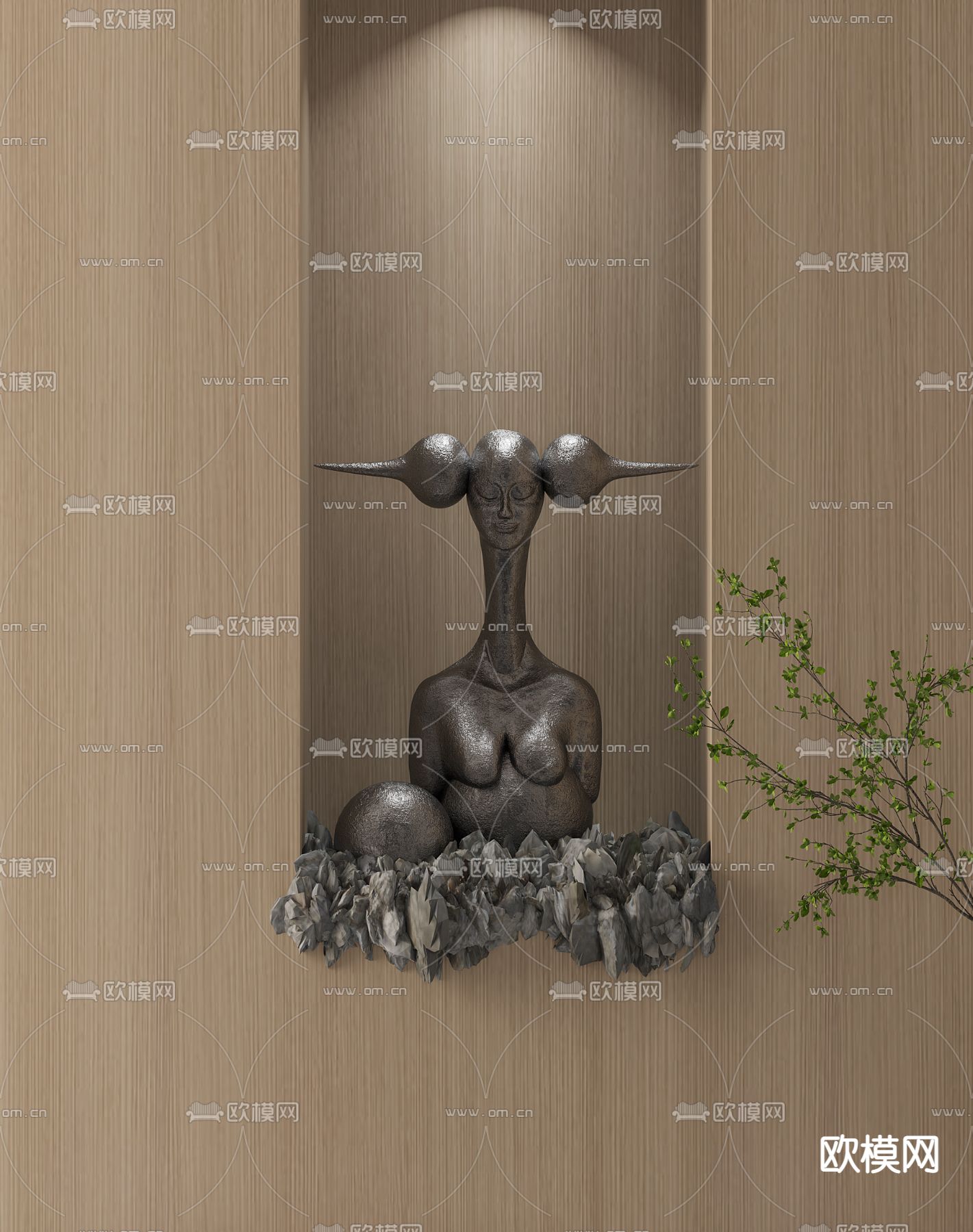现代抽象雕塑3d模型