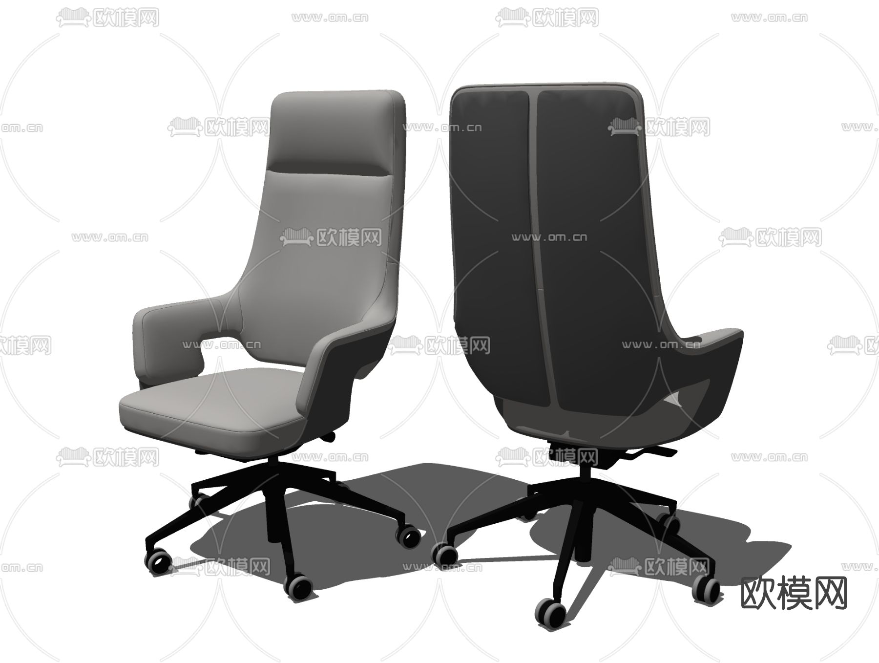 现代班椅办公椅su模型下载（渲染图2）