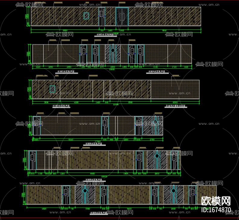 新中式餐厅cad施工图下载（渲染图5）