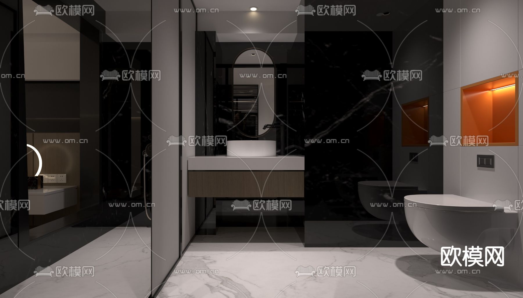 现代复式公寓客餐厅3d模型
